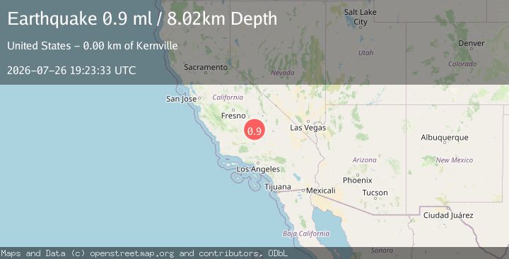 Map of 2 km WNW of Kernville, CA