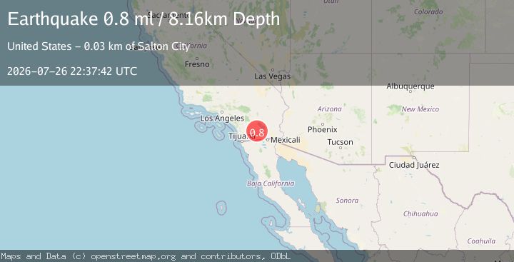 Map of 9 km SE of Ocotillo Wells, CA