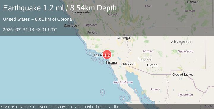 Map of 7 km SW of Corona, CA