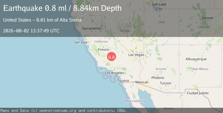 Map of 13 km WNW of Lake Isabella, CA