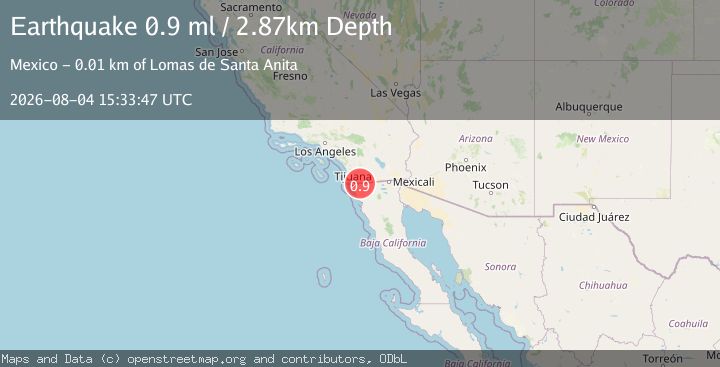 Map of 7 km W of Tecate, B.C., MX