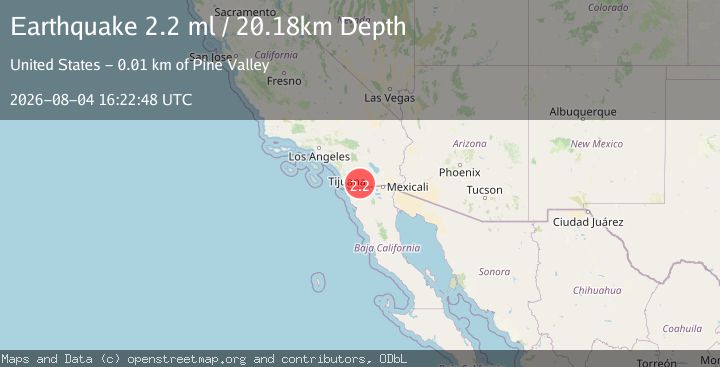 Map of 11 km SE of Pine Valley, CA