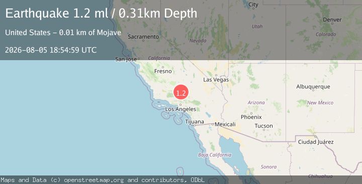 Map of 7 km SSW of Mojave, CA