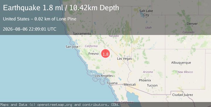 Map of 15 km SE of Lone Pine, CA