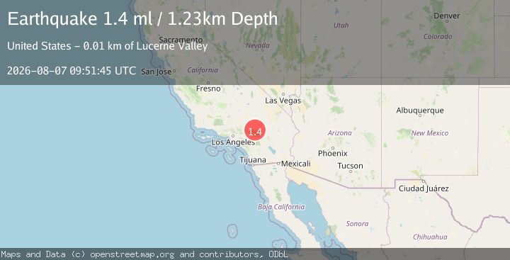 Map of 11 km SE of Lucerne Valley, CA
