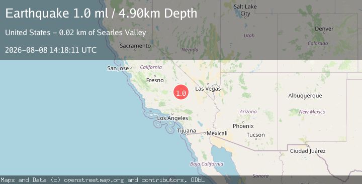 Map of 18 km E of Ridgecrest, CA