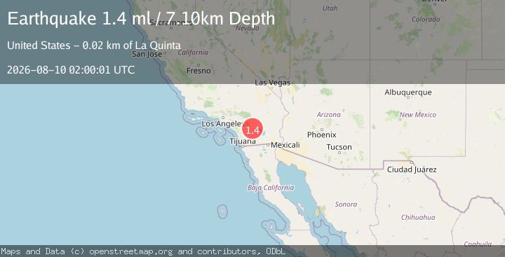 Map of 23 km SSW of La Quinta, CA