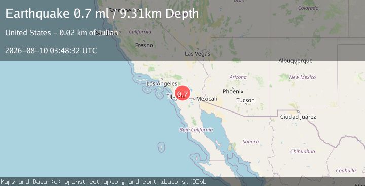 Map of 18 km ESE of Julian, CA