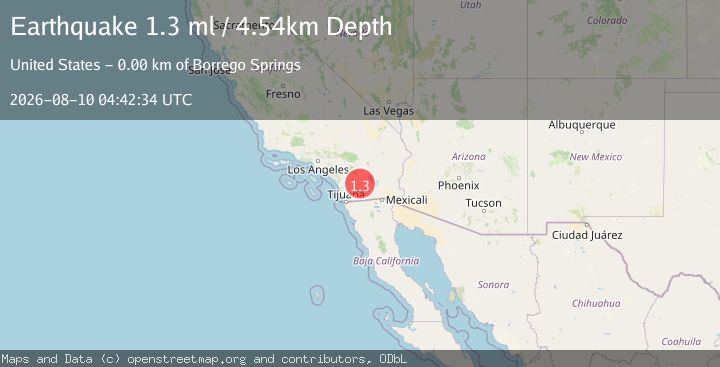 Map of 3 km SW of Borrego Springs, CA