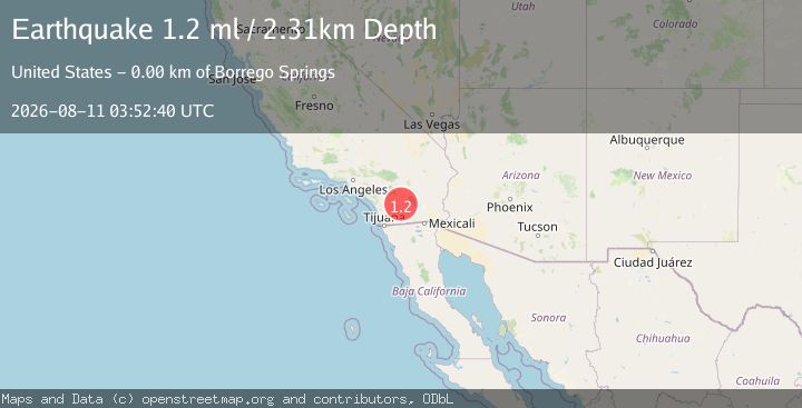 Map of 4 km ENE of Borrego Springs, CA
