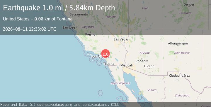 Map of 3 km NW of Fontana, CA