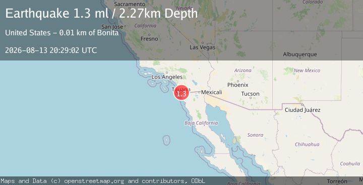 Map of 7 km SE of Bonita, CA