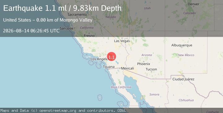 Map of 5 km WSW of Morongo Valley, CA