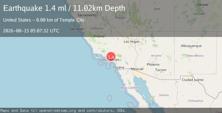 Map of 1 km NE of Temple City, CA