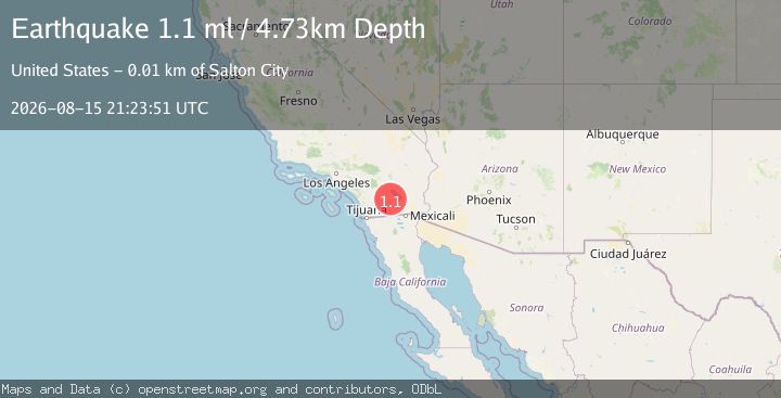 Map of 11 km ENE of Ocotillo Wells, CA