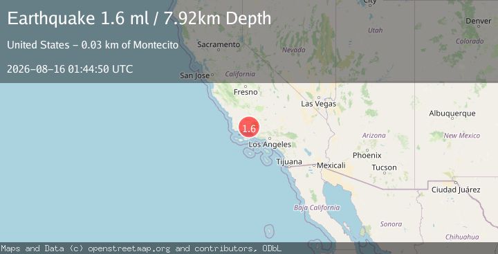 Map of 26 km NNE of Montecito, CA
