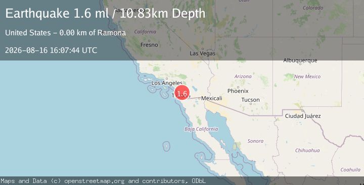 Map of 3 km WSW of Ramona, CA
