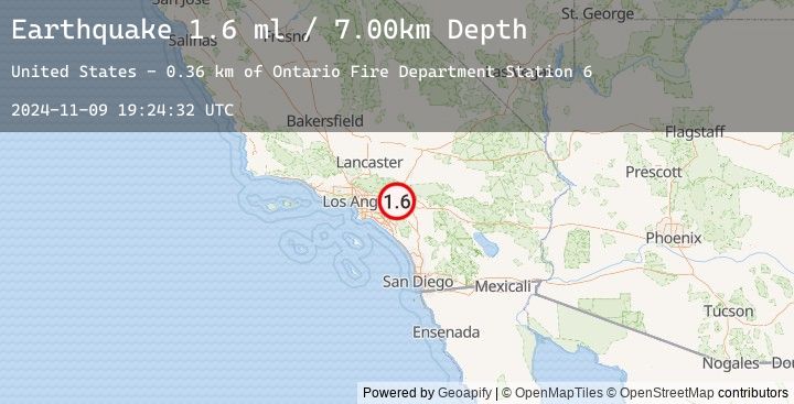 Map of 4 km ESE of Ontario, CA