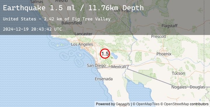 Map of 18 km ESE of Anza, CA