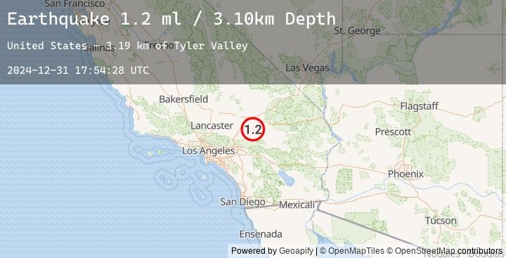 Map of 21 km NNE of Lucerne Valley, CA