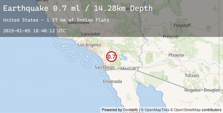 Map of 9 km NNW of Warner Springs, CA