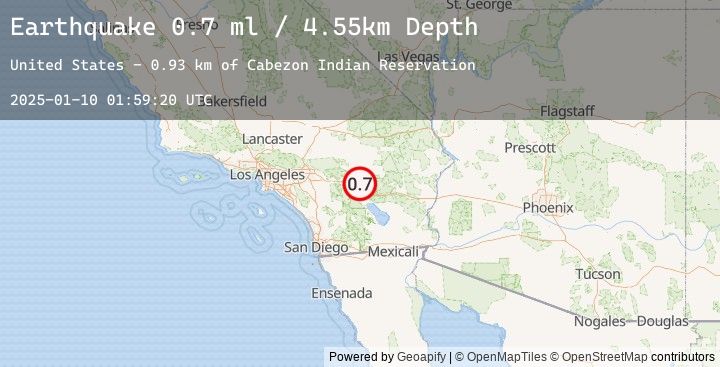 Map of 18 km N of Indio, CA