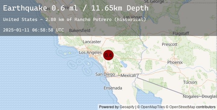 Map of 6 km SW of Banning, CA