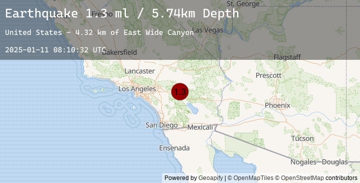Map of 13 km E of Desert Hot Springs, CA