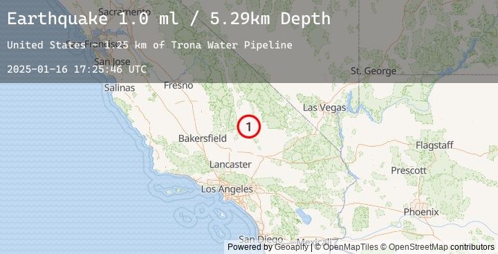 Map of 13 km ENE of Ridgecrest, CA