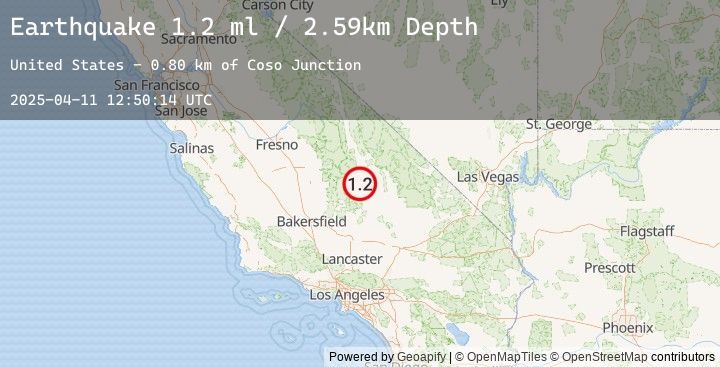 Map of 1 km W of Coso Junction, CA