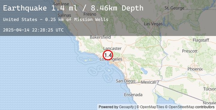 Map of 2 km SSW of Sylmar, CA
