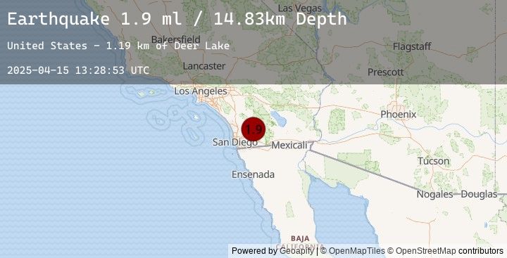 Map of 3 km SSE of Julian, CA