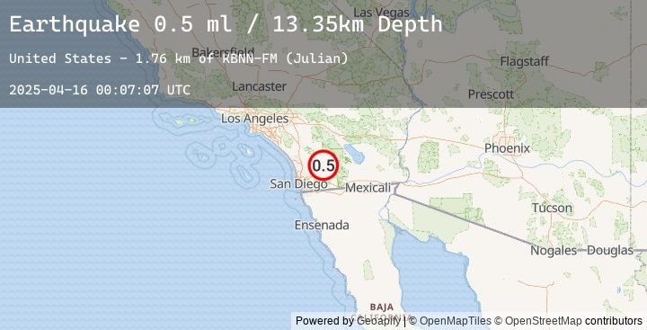 Map of 4 km ENE of Julian, CA
