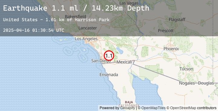 Map of 6 km SSE of Julian, CA