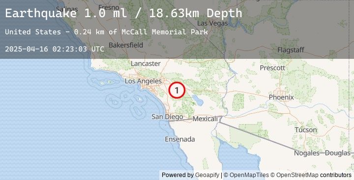 Map of 4 km SSW of Idyllwild, CA