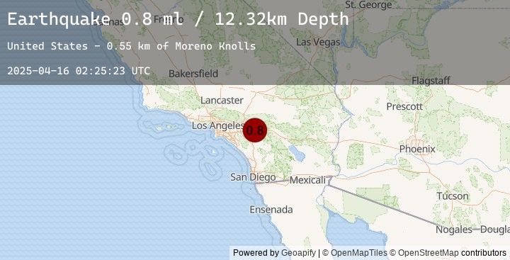 Map of 8 km SW of Calimesa, CA