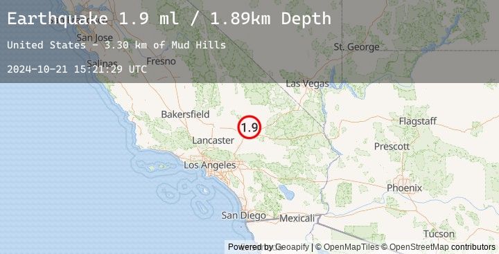 Map of 16 km NNE of Barstow, CA
