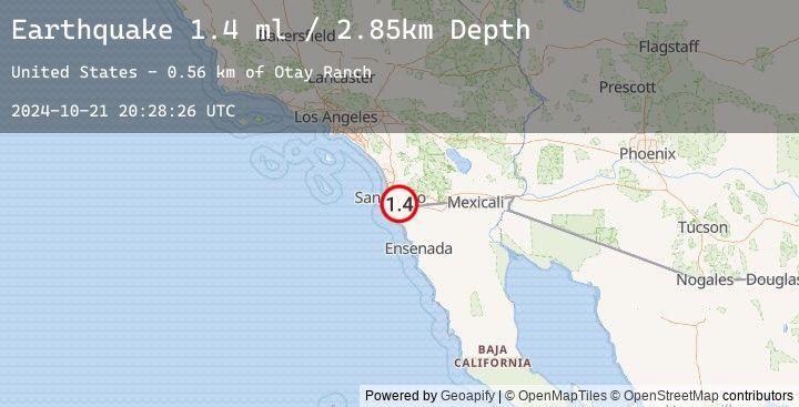 Map of 6 km ESE of Chula Vista, CA