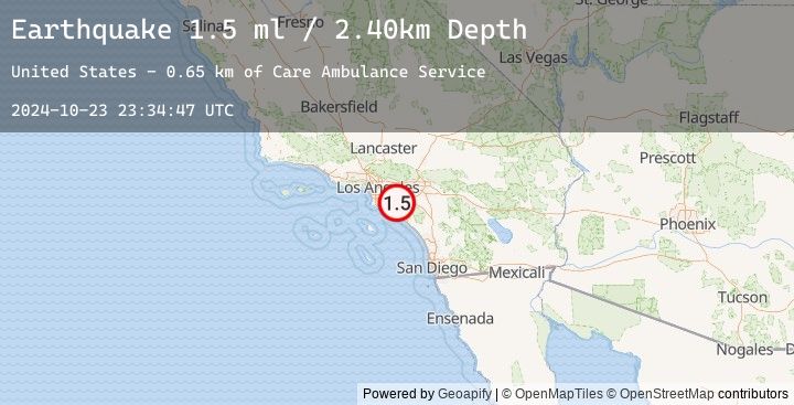 Map of 3 km WSW of Orange, CA