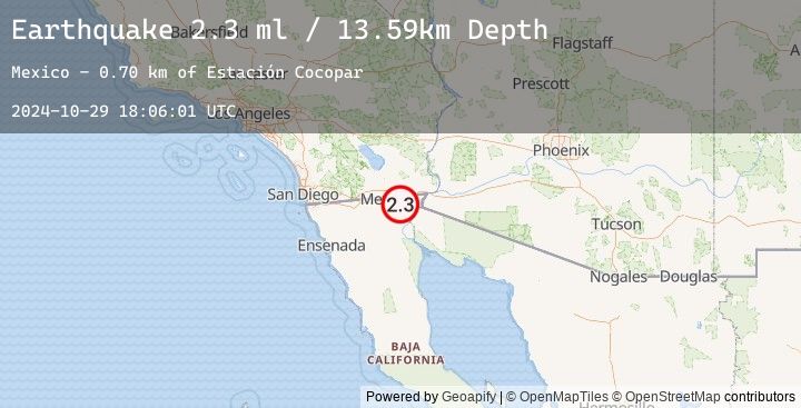 Map of 11 km E of Puebla, B.C., MX