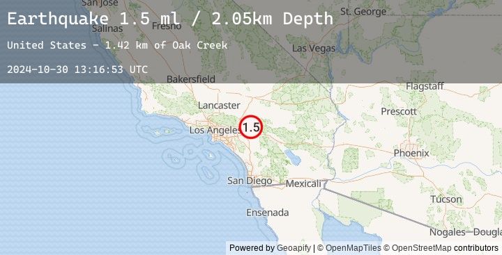 Map of 5 km N of Mentone, CA