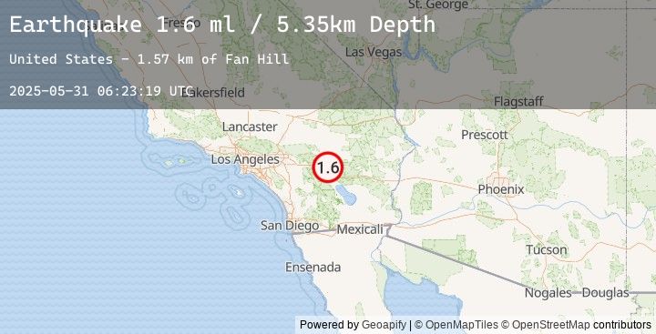 Map of 16 km ENE of Thousand Palms, CA