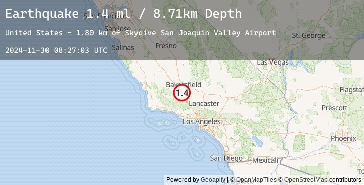 Map of 22 km NW of Grapevine, CA