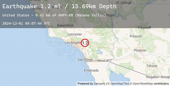 Map of 5 km S of Redlands, CA