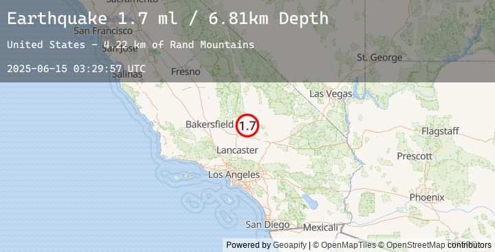 Map of 17 km WSW of Johannesburg, CA