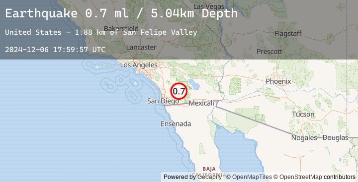 Map of 13 km E of Julian, CA