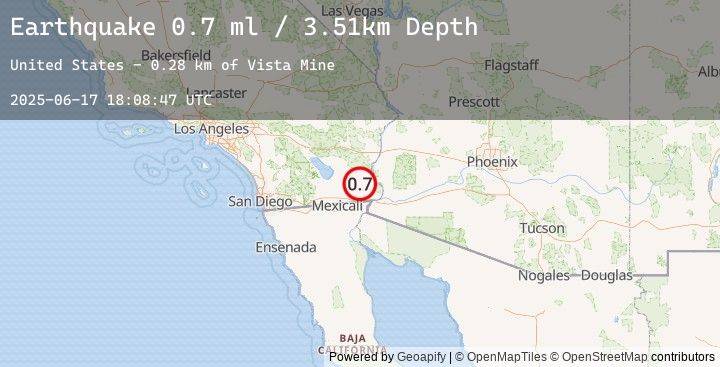 Map of 44 km NNW of Los Algodones, B.C., MX