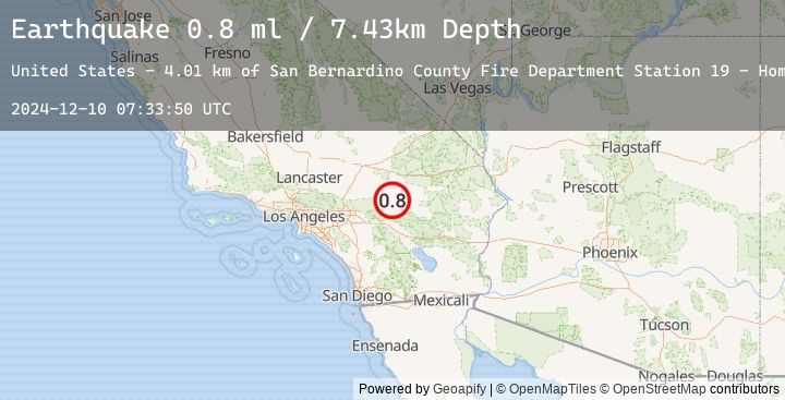 Map of 23 km N of Yucca Valley, CA