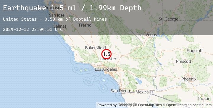 Map of 8 km SSW of Mojave, CA