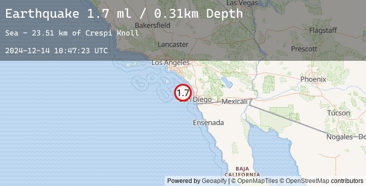 Map of 40 km WSW of Encinitas, CA